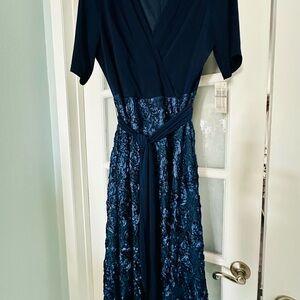 Alex Evenings Midnight Blue Long Sleeve Dress
